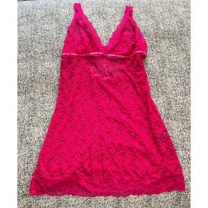 Bebe‎ Intimates Pink Lace Babydoll Mini Dress Sleeveless Lingerie XL